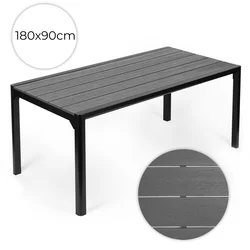 Northix Vrtna miza Polywood za 8 oseb, 180x90 cm, siva