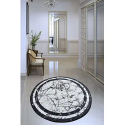 Conceptum Hypnose Tepih Marmor, O100cm, Crno-beli