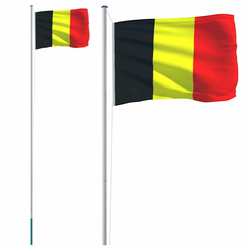 Belgijska zastava i jarbol 6,08 m aluminijski
