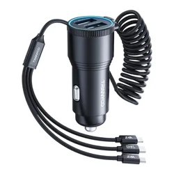 TRANYOO Autopunjač T-C23 Metalni 2 USB 3/1 kabl 30W