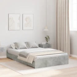 Krevet s ladicama Betonski sivi 120 x 190 cm Konstruirano drvo