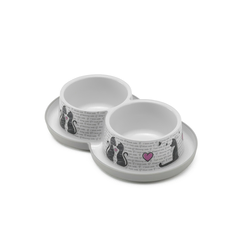 MODERNA Posuda za mačke Trendy Dinner, 2x350m, Bela