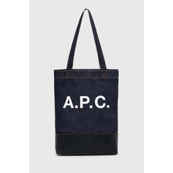 Torba A.P.C. tote axel mornarsko modra barva, CODDP-M61444