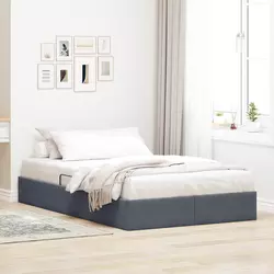 Otomanski krevet s pohranom Tamnosiva 120 x 200 cm Baršun