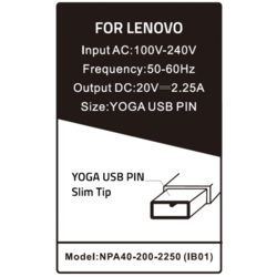 NPA40-200-2250 (IB01) ** Gembird punjac za laptop 40W-20V-2.25A, USB Yellow PIN (983 Alt=IB04)