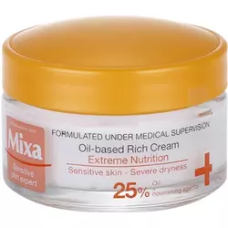 MIXA Extreme Nutrition bogata krema s svetlinovim oljem in vlažilnimi sestavinami (Oil-Based Rich Cream) 50 ml