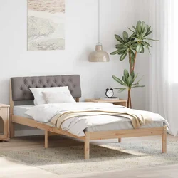 vidaXL Kovinska posteljna konstrukcija Rjava in taupe 100 x 200 cm