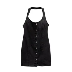 Pull&Bear Dolga srajca  črn denim