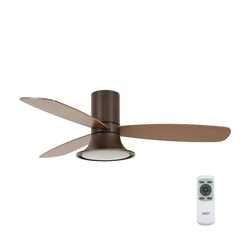 Lucci Air 210663 - LED prigušiva ventilator FLUSSO 1xGX53/18W/230V braon + daljinski upravljač