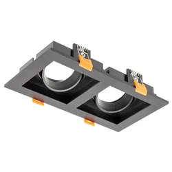 Gtv Led Plafonska spot rozeta Rubio, 2 svetla, 187x102 mm, IP20, Crna