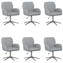Okretne radne stolice 6 kom. 54 x 58 x 90 cm Svjetlosiva