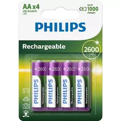PHILIPS polnilna baterija BLISTER AA, 4 kosi