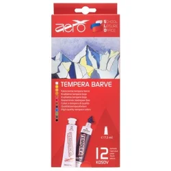 Boja tempera Aero 7,5ml tubice 12 kom u kartonskoj kutiji