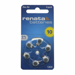 RENATA Baterija za slušni aparat Zinc Air dugmasta ZA10 6/1