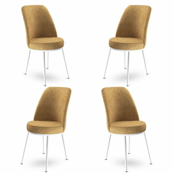 HANAH HOME Set 4 stolice Dexa Cappuccino White