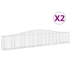 Lučne gabionske košare 2 kom 400x30x60/80 cm pocinčano željezo