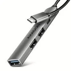 Axagon HUB USB HUE-STC, 4x USB ALU STRIP hub, 1x USB-A 5Gbps, 2x USB-A & 1x USB-C 480Mbps, kabel USB-C 12cm USB 3.2 Gen 1 (3.1 Gen 1) Type-C 5 Mbit/s Siva