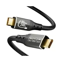 E-Green USB4 V2.0 USB C-CM/M Thunderbolt 5/4, 80Gbps/PD 16K@60Hz 8K@120Hz, 2m, crna Kabl USB