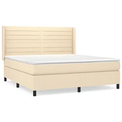 vidaXL vidaXL Box spring postelja z vzmetnico krem 180x200 cm blago, (20895011)