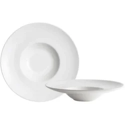 MAXWELL & WILLIAMS globok krožnik Caviar Shine, porcelan, umazano bela, 28 cm
