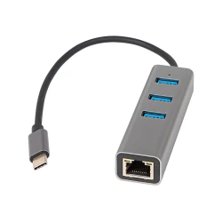 USB-C adapter z RJ45 in 3xUSB vhodi