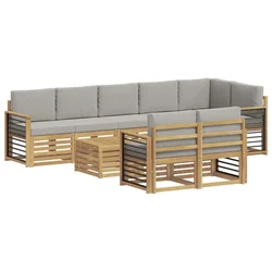 Set vanjskih sofa 9 pcs Bijela i svjetlosiva 59 x 59 x 37 cm
