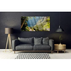 tulup.si Slika na steklu Mount forest narava 140x70 cm 2 obešalnika