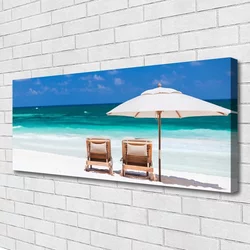 tulup.si Slika na platnu Dežnik plaža landscape 120x60 cm