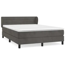 Vidaxl Box spring postelja z vzmetnico temno siva 180x200 cm žamet