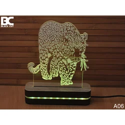 Black Cut 3D Lampa Jaguar, RGB