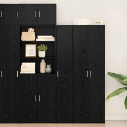 Highboard 2 pcs Crni hrast 30 x 42,5 x 185 cm