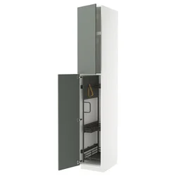 METOD Visoki element-ostava, bela/Nickebo mat sivozelena, 40x60x240 cm