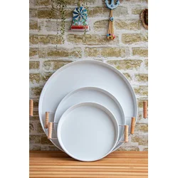 Hermia Set poslužavnika, 3 komada, Beli