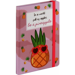 nb grafo Notes A5 črte trde platnice, 96 listov, z elastiko, 0640.14, Sadje ananas