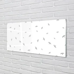 tulup.si Steklena slika Sive ptice 120x60 cm 2 obešalnika