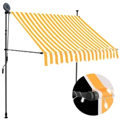 Tenda na ručno uvlačenje LED 100 cm bijelo-narančasta