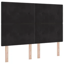 Vidaxl LED Box Spring Postelja z vzglavjem Črna 140 x 190 cm Žamet