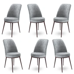 Hanah Home Set 6 trpezarijskih stolica Dexa Sivo-Braon