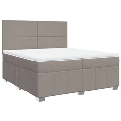 Vidaxl Box spring postelja z vzmetnico taupe 200x200 cm blago
