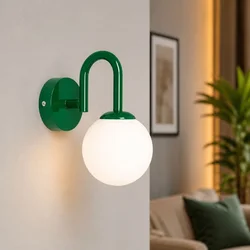 Opviq zidna lampa Loop-20451-C, 1 × E27, tamnozelena
