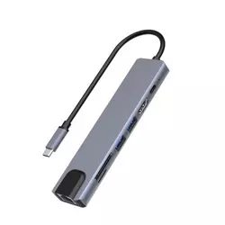 HUB type C 7u1 4K HDMI USB X 2 PD SD/TF 1 X U ( 55-077 )