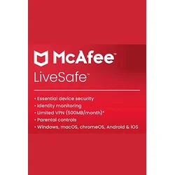 McAfee LiveSafe 2023 - Unlimited Device 1 Year Key GLOBAL