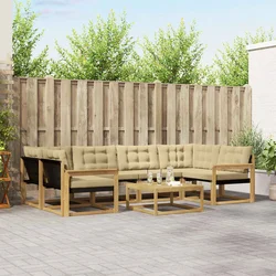 Set vanjskih sofa 7 pcs Bijela i bež 79 x 79 x 37 cm