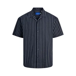 JACK & JONES Srajca JOREaster Palma  nočno modra / off-bela