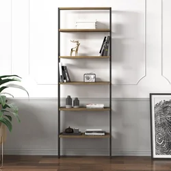 HANAH HOME Polica za knjige Hero Anthracite Antique Walnut
