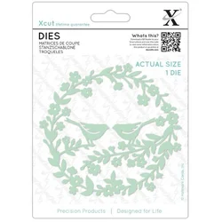 Docrafts xcut Šablon za embosiranje Venec s pticami