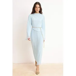 Trendyol Modest Ženska haljina Tctss26Eb00084, Plava