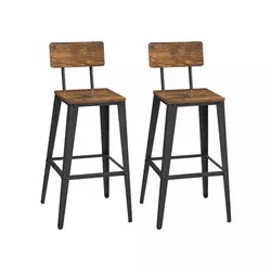 Songmics Set barskih stolov 2 kosa 454x454x1022 cm rjava črna