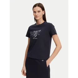 GANT Majica temno modra/bela
