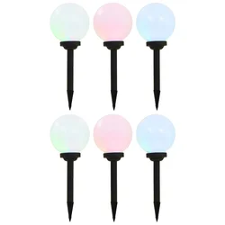 Den Zunanje solarne svetilke 6 kosov LED okrogle 20 cm RGB